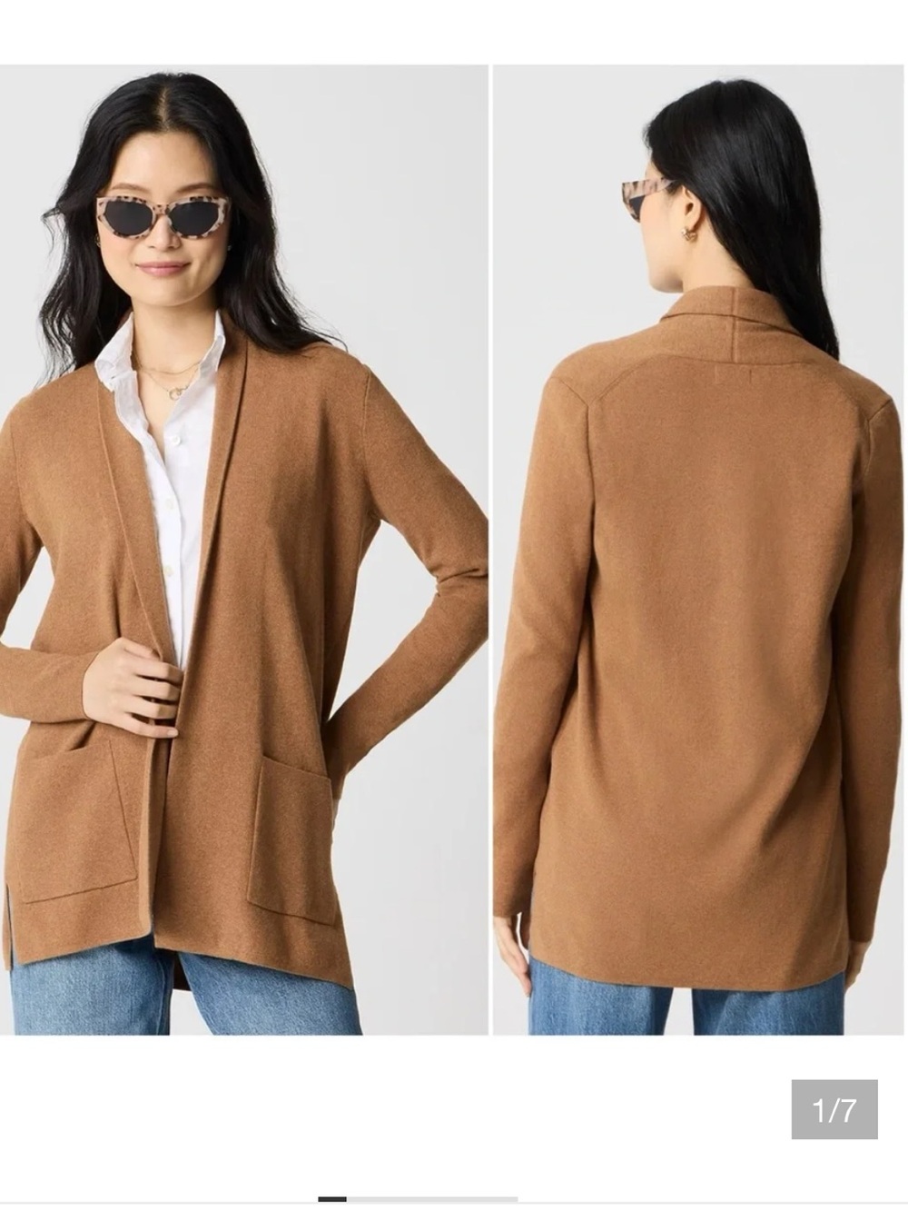 J. Crew Chelsea sweater blazer in camel size M
